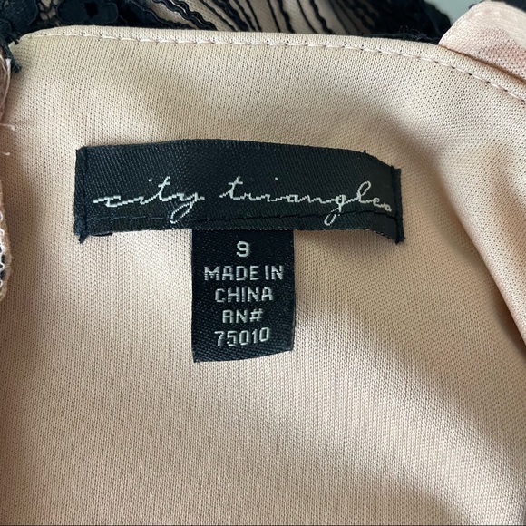 CITY TRIANGLES BLACK LACE EMBELLISHED FRONT SIDE SLIT LONG MAXI PROM DRESS 9 - Picture 5 of 7